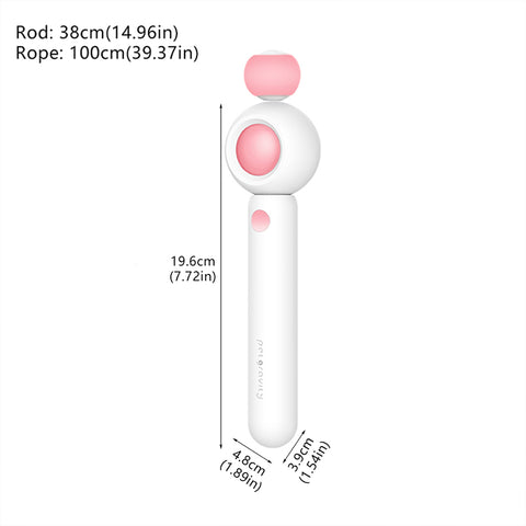 Retractable Wand Ribbon Charmer Bell Beads Interactive Cat Toys