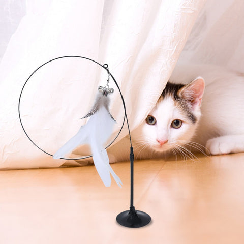 Interactive Sucker Feather Cat Toys Stick