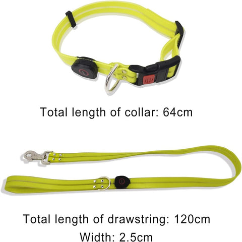 USB Rechargeable Adjustable LED light-up Dog Leash Collar