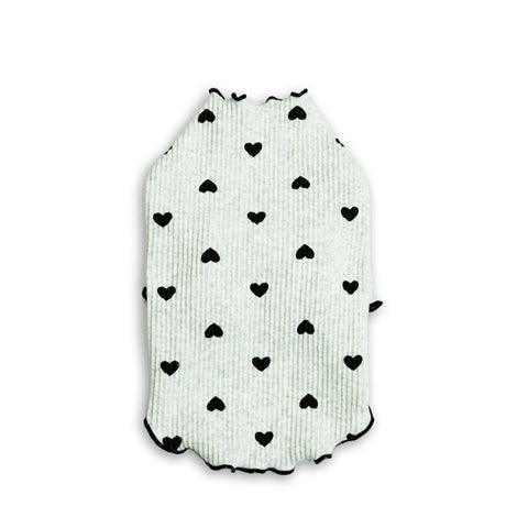 Heart Print Fungus Curling Pet Shirt