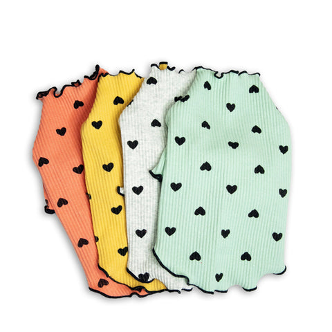 Heart Print Fungus Curling Pet Shirt