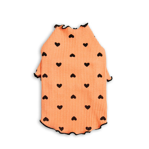 Heart Print Fungus Curling Pet Shirt