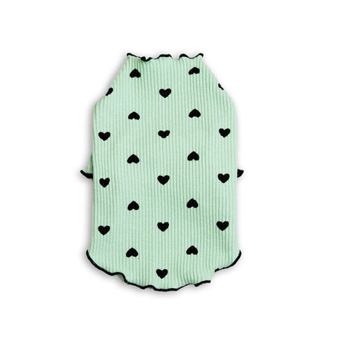 Heart Print Fungus Curling Pet Shirt