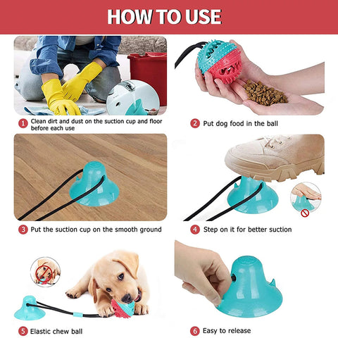 Floor Suction Cup Ball Teeth Cleaning Slow Food Dog Chew Toy